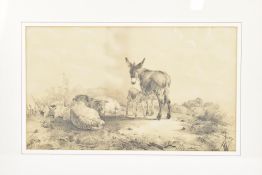 VICTORIAN PENCIL ON PAPER STUDY OF FARMYARD ANIMALS