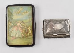 EARLY 20TH CENTURY SILVER PLATED VESTA IN THE SHAPE OF A BOOK & ANOTHER