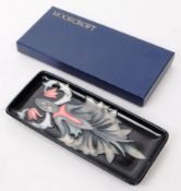 MOORCROFT - LATE 20TH CENTURY CERAMIC RECTANGULAR TRINKET TRAY