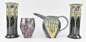 COLLECTION OF FOUR VINTAGE 20TH CENTURY STUDIO ART POTTERY VASES