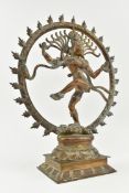 LATE 19TH / EARLY 20TH CENTURY BRONZE FIGURE OF DANCING SHIVA NATARAJ