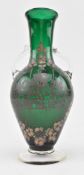 VENETIAN 19TH CENTURY HAND BLOWN & ENAMELLED GLASS VASE