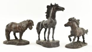 PALAQUIN FINE ARTS - THREE VINTAGE BRONZE RESIN SCULPTURES