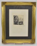 DAVID KERR - LIMITED EDITION DRYPOINT ETCHING OF AN OWL