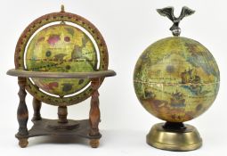 TWO VINTAGE MID CENTURY JAPANESE GLOBES, ONE AN ICE BUCKET