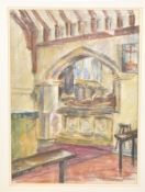 PAT MACLAURIN - EVERSLEY CHURCH, HAMPSHIRE - 20TH CENTURY PASTEL ON PAPER