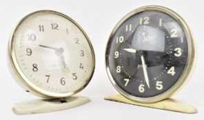 TWO RETRO DESK TOP CLOCKS BY WESTCLOX & JOCK