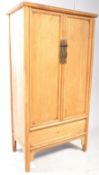 LATE 20TH CENTURY CHINESE ELM WARDROBE / MARRIAGE CABINET
