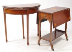 EDWARDIAN INLAID MAHOGANY SUTHERLAND TABLW W/ GAMES TABLE