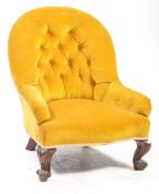 19TH CENTURY VICTORIAN FIRESIDE BUTTONBACK CHAIR