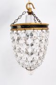 EARLY 20TH CENTURY GILT METAL & BRASS CHANDELIER