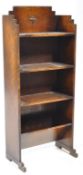 1930S ART DECO SOLID OAK PEDESTAL BOOKCASE & TROUGH STAND
