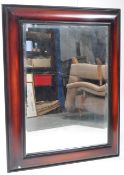 LARGE REPRODUCTION MAHOGANY FLAMED OVER MANTEL WALL MIRROR