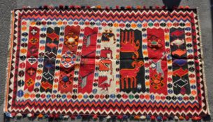 20TH CENTURY SOUTH WEST PERSIAN ISLAMIC QASHGAI KILIM FLOOR RUG