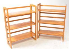 PAIR OF MODERN HARDWOOD FOLDING BOOKCASES