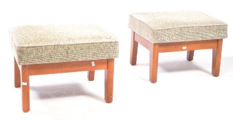 TWO LATE 20TH CENTURY UPHOLSTERED FOOTSTOOLS - OTTOMANS