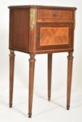 19TH CENTURY FRENCH EMPIRE WALNUT & KINGWOOD INLAID BEDSIDE CABINET