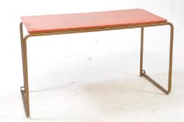 BRITISH MODERN DESIGN - RETRO MID CENTURY PLYWOOD & METAL SCHOOL DESK