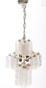 MID CENTURY ITALIAN MURANO CORTECCIA CHANDELIER