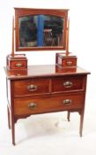 EDWARDIAN MAHOGANY INLAID DRESSING TABLE - CHEST