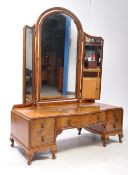 QUEEN ANNE REVIVIAL EARLY 20TH CENTURY BURR WALNUT DRESSING TABLE