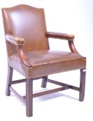 VINTAGE 20TH CENTURY GAINSBOROUGH MANNER LEATHER ARMCHAIR