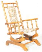 19TH CENTURY CHILDREN'S BEECH AMERICAN ROCKING CHAIR