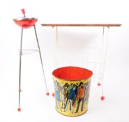 RETRO 1950S AND 1960S MAGAZINE RACK WITH ASHTRAY STAND AND WASTE BIN