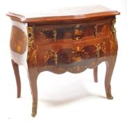 REPRODUCTION LOUIS XV STYLE BOMBE CHEST OF DRAWERS