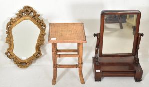 VICTORIAN DRESSING TABLE MIRROR - BAMBOO TABLE & MIRROR