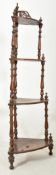 VICTORIAN 19TH CENTURY MARQUETRY INLAID WHATNOT ETAGERE
