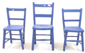 GROUP OF THREE PAINTED ELM CHILD SEATS