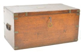 19TH CENTURY VICTORIAN OAK CAMPAIGN TRUNK