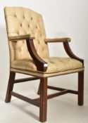 GAINSBOROUGH REVIVAL MAHOGANY & LEATHER ARMCHAIR