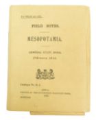 WWI MILITARY INTEREST. 1915 FIELD NOTES MESOPOTAMIA GENERAL STAFF INDIA FOLDING MAP