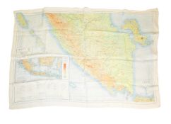 WWII SECOND WORLD WAR SILK ESCAPE MAP - BORNEO & SUMATRA