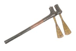 19TH CENTURY AFRICAN CHOKWE PEOPLE DOUBLE HEADED AXE