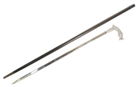20TH CENTURY STEEL HANDLED SWORD STICK