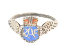 WWII SECOND WORLD WAR RAF STIRLING SILVER RING