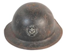 SECOND WORLD WAR BRITISH HOME FRONT ' SCOUTS ON WAR SERVICE ' HELMET