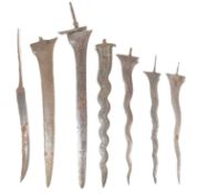 COLLECTION OF SOUTH EAST ASIAN KRIS DAGGER BLADES