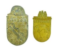 TWO WWII GERMAN SHIELD BADGES
