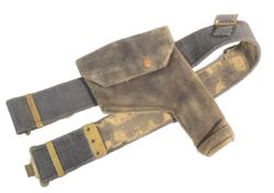 WWII SECOND WORLD WAR BRITISH 37 PATTERN WEBBING BELT & HOLSTER