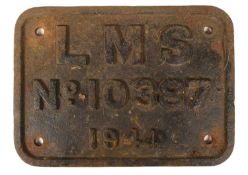 RAILWAYANA - LMS 1944 TENDER PLATE