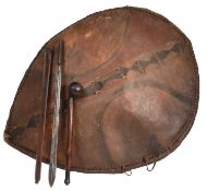 MAASAI TRIBE - HUNTING SHIELD / KNOBKERRIE & SEMME SWORD