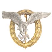 WWII SECOND WORLD WAR GERMAN LUFTWAFFE PILOT OBSERVERS BADGE
