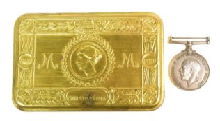 WWI FIRST WORLD WAR MEDAL & PRINCESS MARY CHRISTMAS TIN