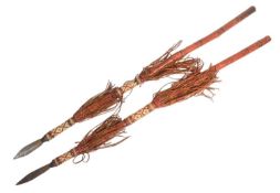 PAIR OF VINTAGE AFRICAN TRIBAL SPEARS