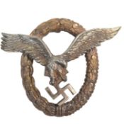 WWII SECOND WORLD WAR GERMAN LUFTWAFFE PILOT OBSERVERS BADGE