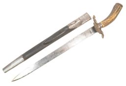 19TH CENTURY GERMAN PRESENTATION HUNTING CUTLASS